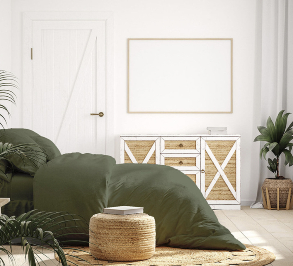 Bambus sengetøj 140x220 - Grøn -
